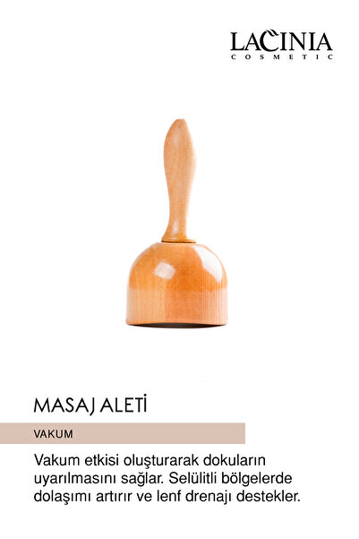 Lacinia Selülit Azaltıcı Ahşap Lenf Drenaj Masaj Aleti - Vakum