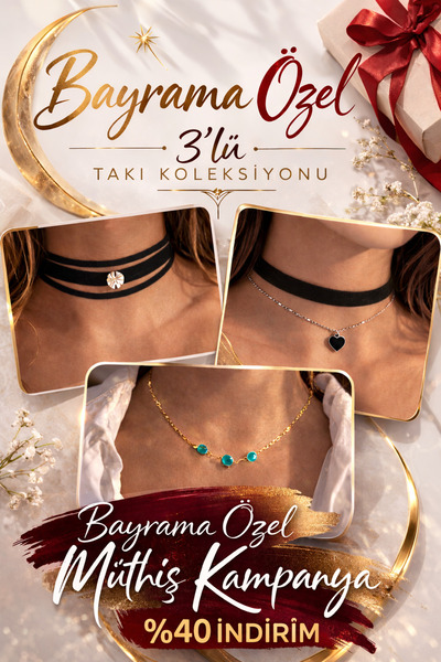 Liora De Mar Bayrama Special 3-Piece Choker Jewelry Set – Velvet Heart Neckla...