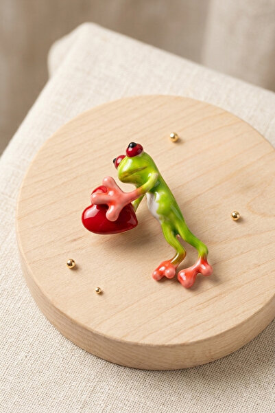 PETEK AKSESUAR KALP KURBAĞA BROŞ