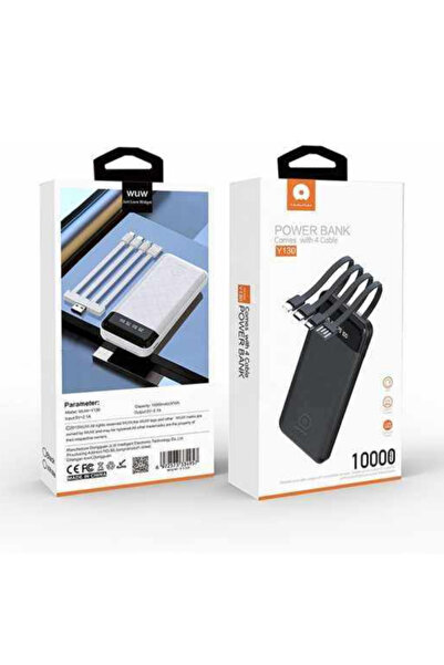 WuW Y130 10000mAh Power Bank With 4 Output Cables