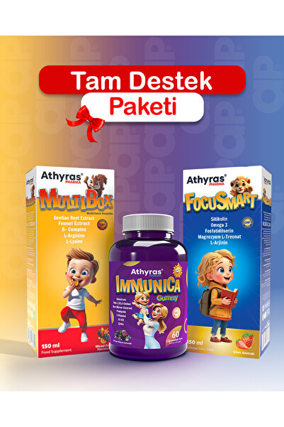 Athyras Pharma FocuSmart Şurup - Immunıca Gummy - MultiBox Şurup Tam Destek P...