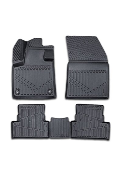 DELUXETUNING Rubber Floor Mats Set for Opel Grandland X 2017->, 3D Tray Shape