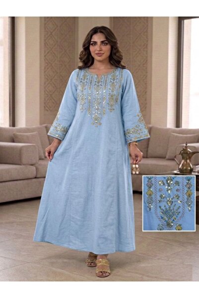 BRK Eid dress, Gulf-style Eid jalabiya, embroidered bodice and festive design