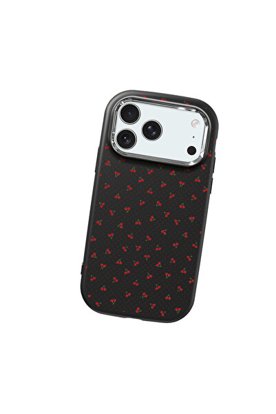 SLIMFELT iPhone 17 Pro Max Uyumlu İnce İşçilikli Vişneli Kılıf, Tam Kaplama, ...