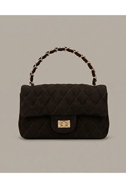 BK Bags & Accessories حقيبة يد نسائية منسوجة بسلسلة متقاطعة باللون البني الحا...