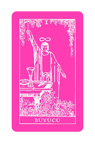 Ekorp Kitap Pink Tarot - 78 Kartlık Deste ve Tarot'un Görsel Anahtarı Mini Rehber - Rider-Waite Pembe Baskı