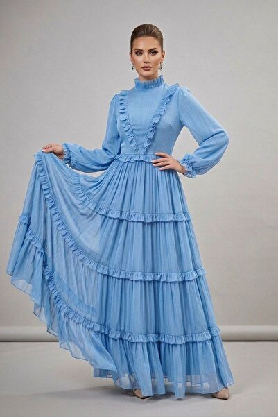 hakimoda Elvin sparkle evening dress blue