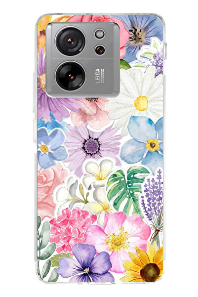 lelia حافظة هاتف شفافة متوافقة مع Mi 13T مطبوع |   مجموعة فلورالوكس بوتانيكا