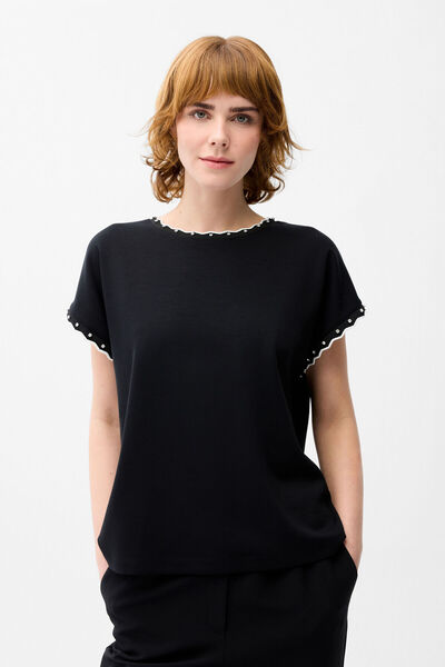 Love My Body Yakası Taşlı Bluz