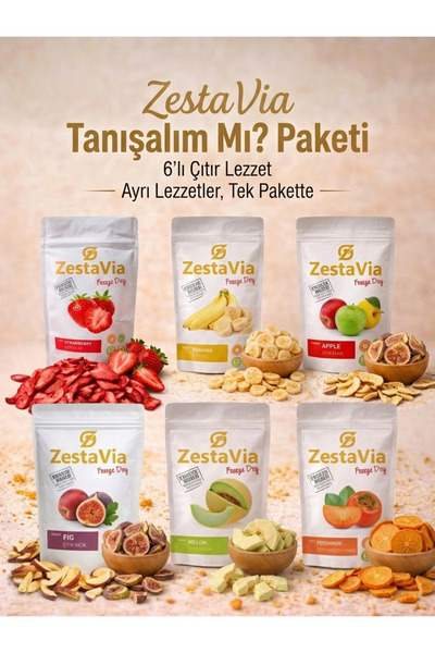 ZestaVia 6'Lı Çıtır Lezzet! Freeze Dried-Dondurularak kurutulmuş Çıtır Kavun,...