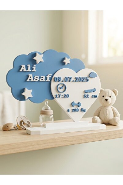 hediyesepetinde ⭐ Kişiye Özel Bebek Doğum Panosu 20x20– Yeni Doğan Bebek Bilg...