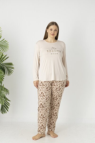 Estiva Women's Flora Alt Patterned Soft Long Sleeve Oversized Pajama Set