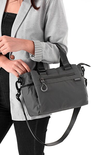 Ayakkabı Fuarı Elit Snmsi-6006T Women Water-Resistant Shoulder Bag Gray