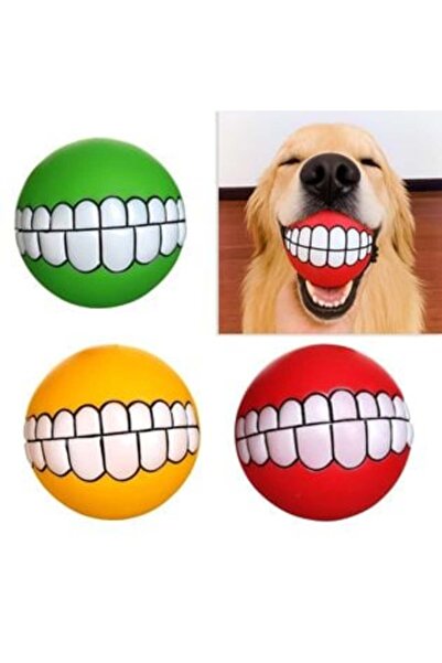 OEM Jucărie cu minge colorată cu dinți și lumină pentru câini 7,5 cm