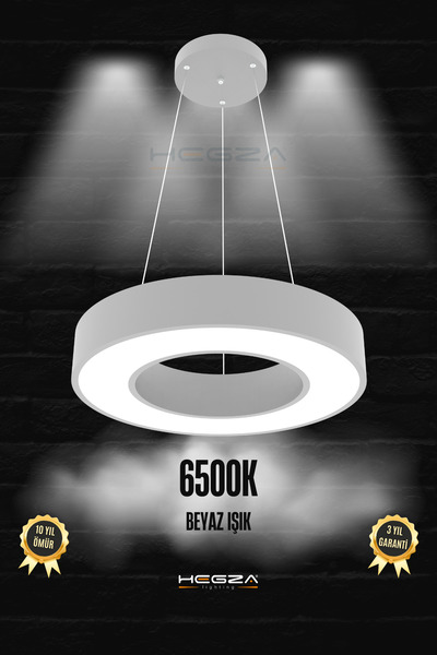 Hegza Lighting ANELLO 40cm Ledli Modern Sarkıt LED Avize (Gri Kasa - Beyaz Işık)