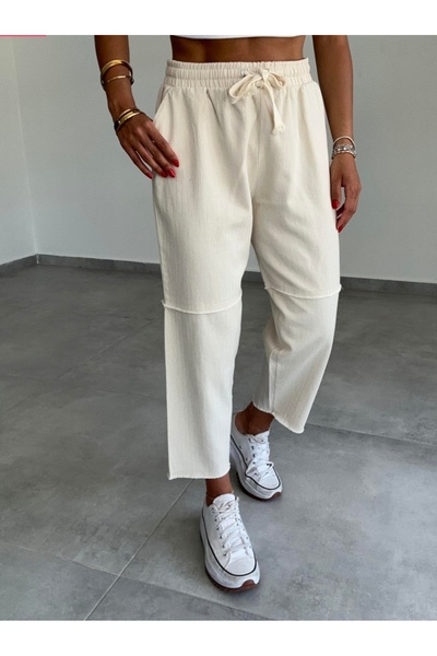 PURPLE FIRE BOUTIQUE Kadın Bel Lastikli Pis Dikişli Pantolon
