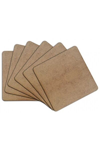 Empressco Placa Lemn 10x10 Cm 3 Mm MDF Crud Patrat Taiere Laser 20 Bucati