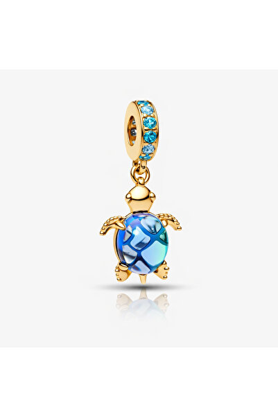 NOVVO Pandantiv Talisman Broască Albastră Auriu