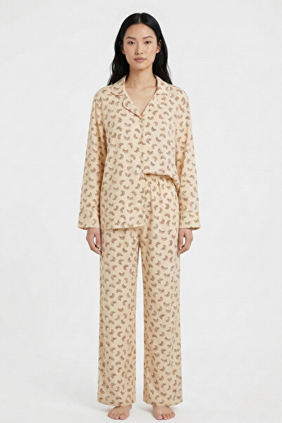 Laperissa Kroasan Štampano Viskoza Tkano Pidžama set