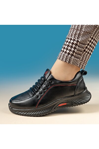 Modlet.ro Pantofi sport negri pentru femei cu șireturi elastice MOD14228