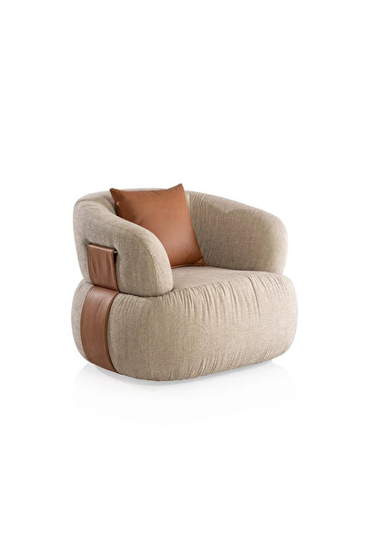 Midas Furniture كرسي استقبال من البوليستر مقاس 95×91×73 سم باللون البني