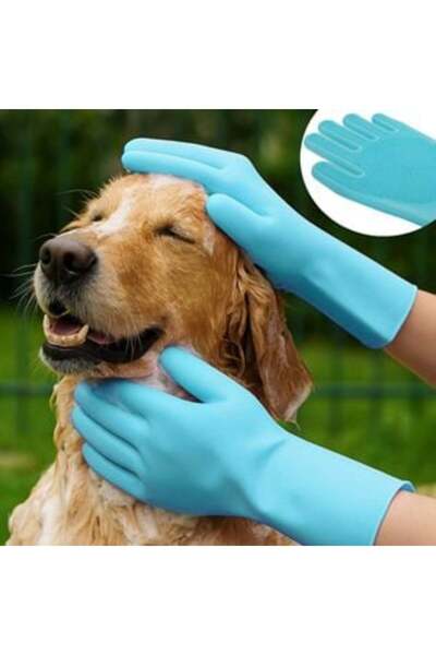 OEM Mănuși turcoaz pentru curățarea animalelor de companie, mărime universală...