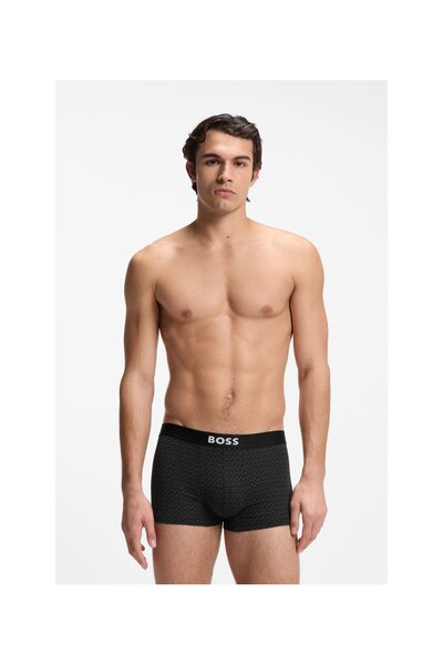 BOSS Logolu Esnek Pamuklu Üçlü Boxer Seti