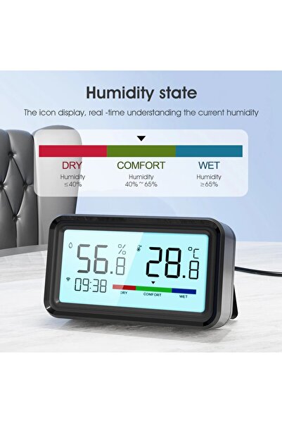 TUYA Senzor Mini de temperatura/umiditate, Display, Mod Noapte ALB @SmartWiz