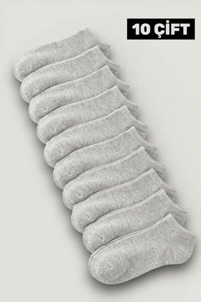 Esinti 10 أزواج من الجوارب القصيرة قطن - مجموعة جوارب رمادية للرجال والنساء م...