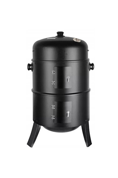 SERSIMO Grătar metalic cu cărbune, închis pe 3 niveluri, cu capac și termomet...