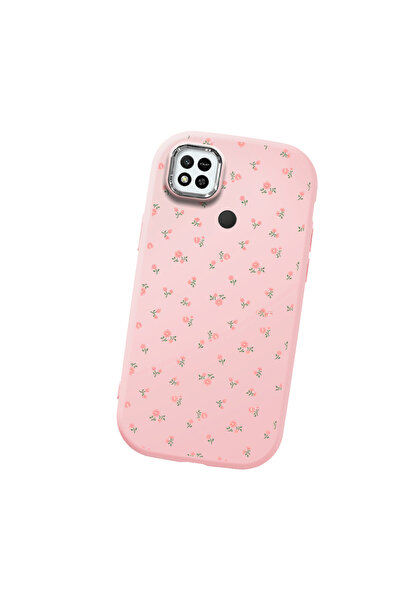 SLIMFELT Redmi 9C/10A Uyumlu Sade Minik Çiçek Desenli Sıvı Silikon Kılıf, Tam...