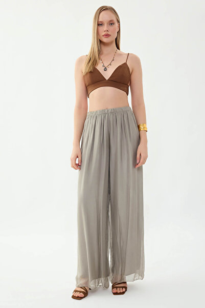 Vitrin Elastic Waist Lined Silk Trousers