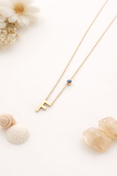 Archhazel Jewelery Letter F Steel Necklace