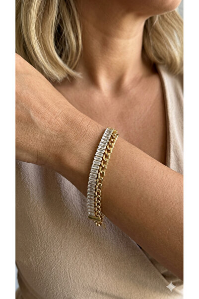 İNN JEWELLERY Steel Bracelet 20 cm Anti-Tarnish Waterway Figured Hypoallergenic