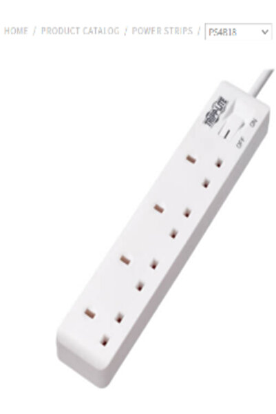 Tripp Lite Four-outlet power strip - UK outlets 220-250