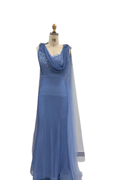 Marvella فستان سهرة ملكي "درابيه" مرصع - لإطلالة تخطف الأنظار