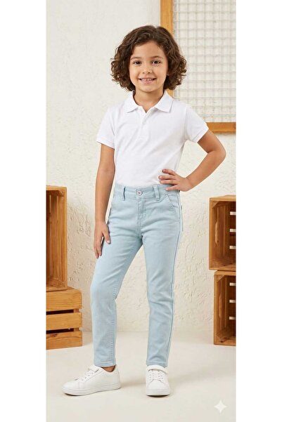 Butik Boy's Light Blue Gabardine Pants – Comfortable Fit for Daily Use Light ...