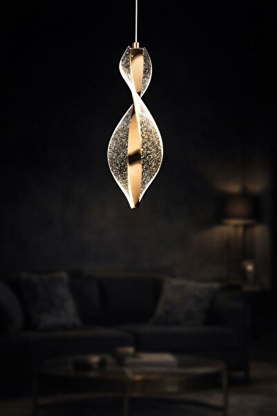 İstanbul Avize Mars Tekli Gold Led 3 Renk Modern Tekli Ledli Avize