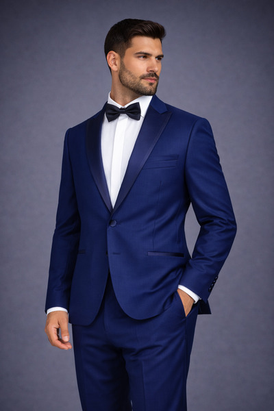 FABIO CASSEL Erkek Slim Fit Damatlık Takım Elbise – Düğün İçin Özel Tasarım
