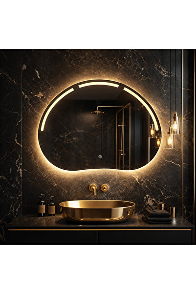 shark design Oglindă LED premium pentru baie, hol, dormitor 80×60 cm, 3 tipur...