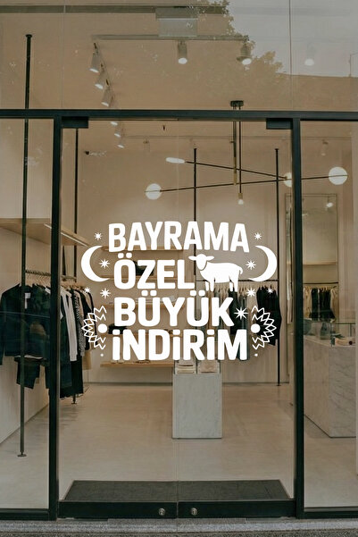 New Jargon Autocolant special pentru vitrine din sticlă pentru Eid – Inscripț...