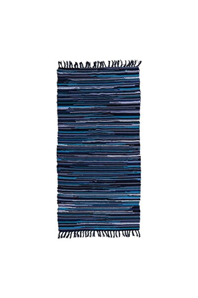 AL SANIDI Cotton Floor Mat, Cotton Carpet, Blue, Size L210*W85 cm