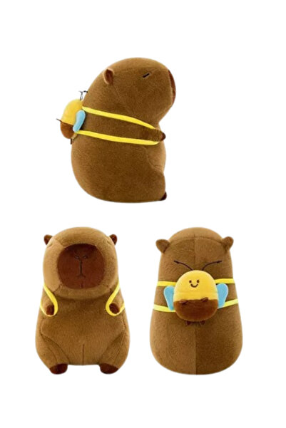 OEM Jucarie de Plus Capybara cu Rucsac Albina, 20 cm, Plus Moale pentru Copii