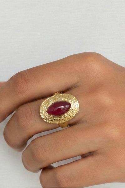 Beca Atelier خاتم كوكتيل عتيق الطراز من الفولاذ