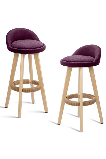 Quasar & Co. Set of 2 bar stools, swivel, upholstered, suitable for the kitch...