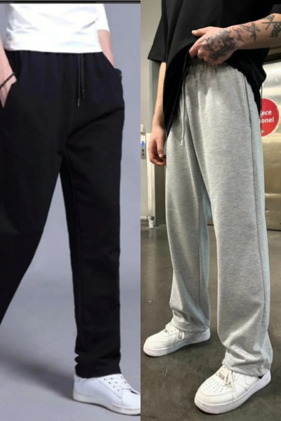 EydaMoon Men's 2-Pack Relax Fit Baggy Fit Sweatpants