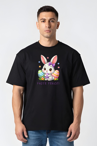 Printees Tricou Oversize - Iepuraș de Paște