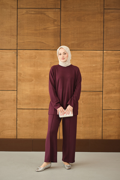 LOCCO Women's Trouser Suit Burgundy