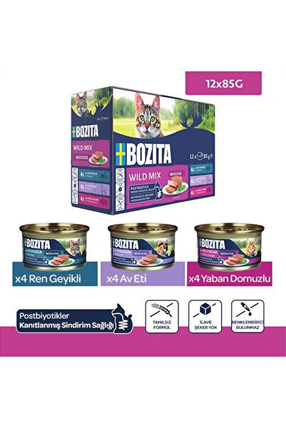 Bozita Tahılsız Yaban Karışımı Ren Geyiği ve Yaban Domuzlu Tahılsız Kedi Kons...