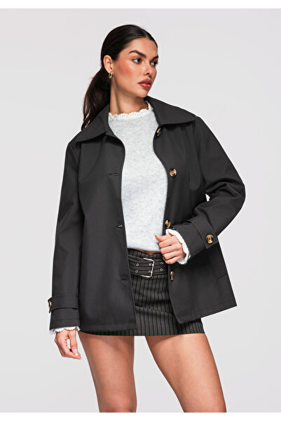 OMBRE Women's Elegant Coat OW-COLC-0114 Black